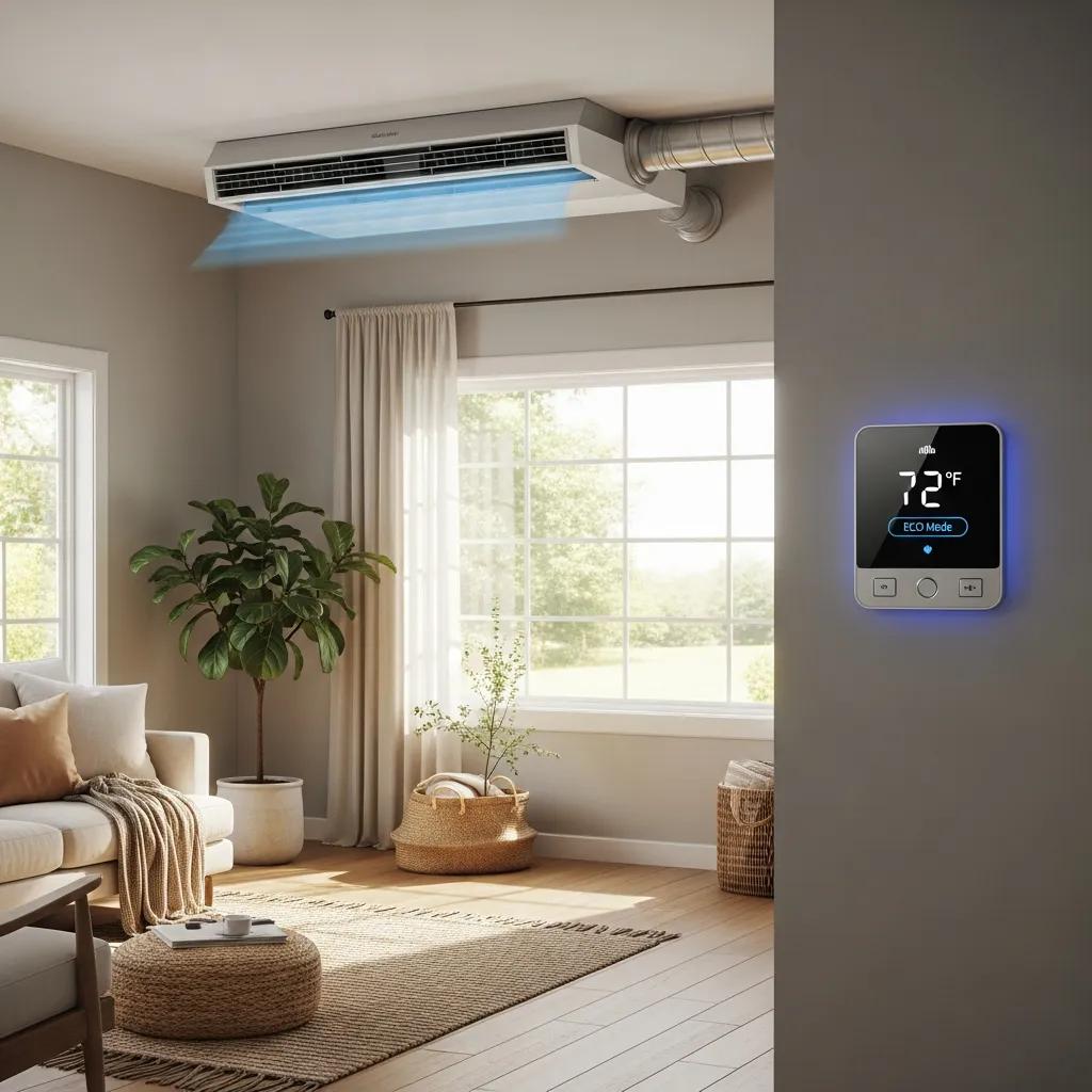 Top Energy-Efficient Home Upgrades for HVAC 5 Energy-efficient HVAC system in a modern home, highlighting comfort and sustainability